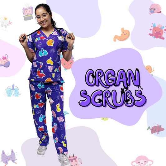 Purple Organ Scrub Set