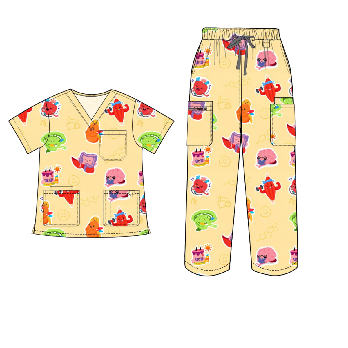 V2 Happy Organ Scrub Top