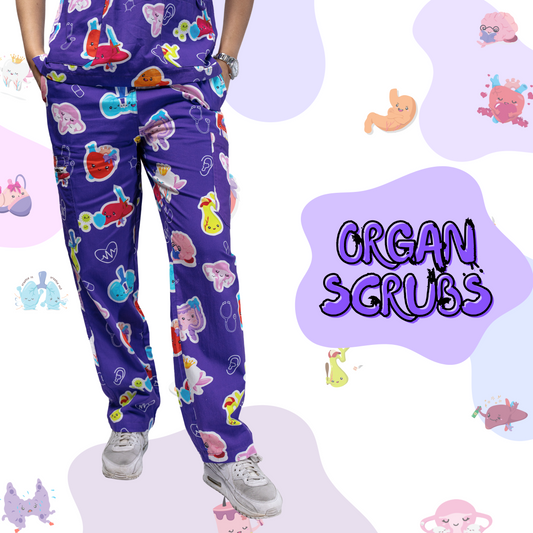 Purple Organ Scrub Pant