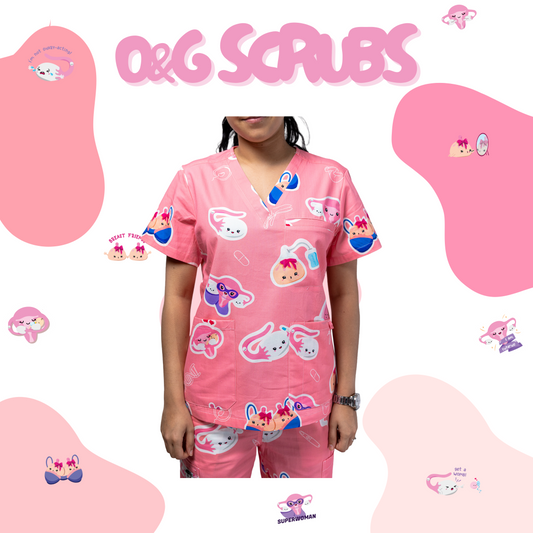 O&G Organ Scrub Top