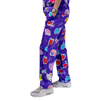 Purple Organ Scrub Set