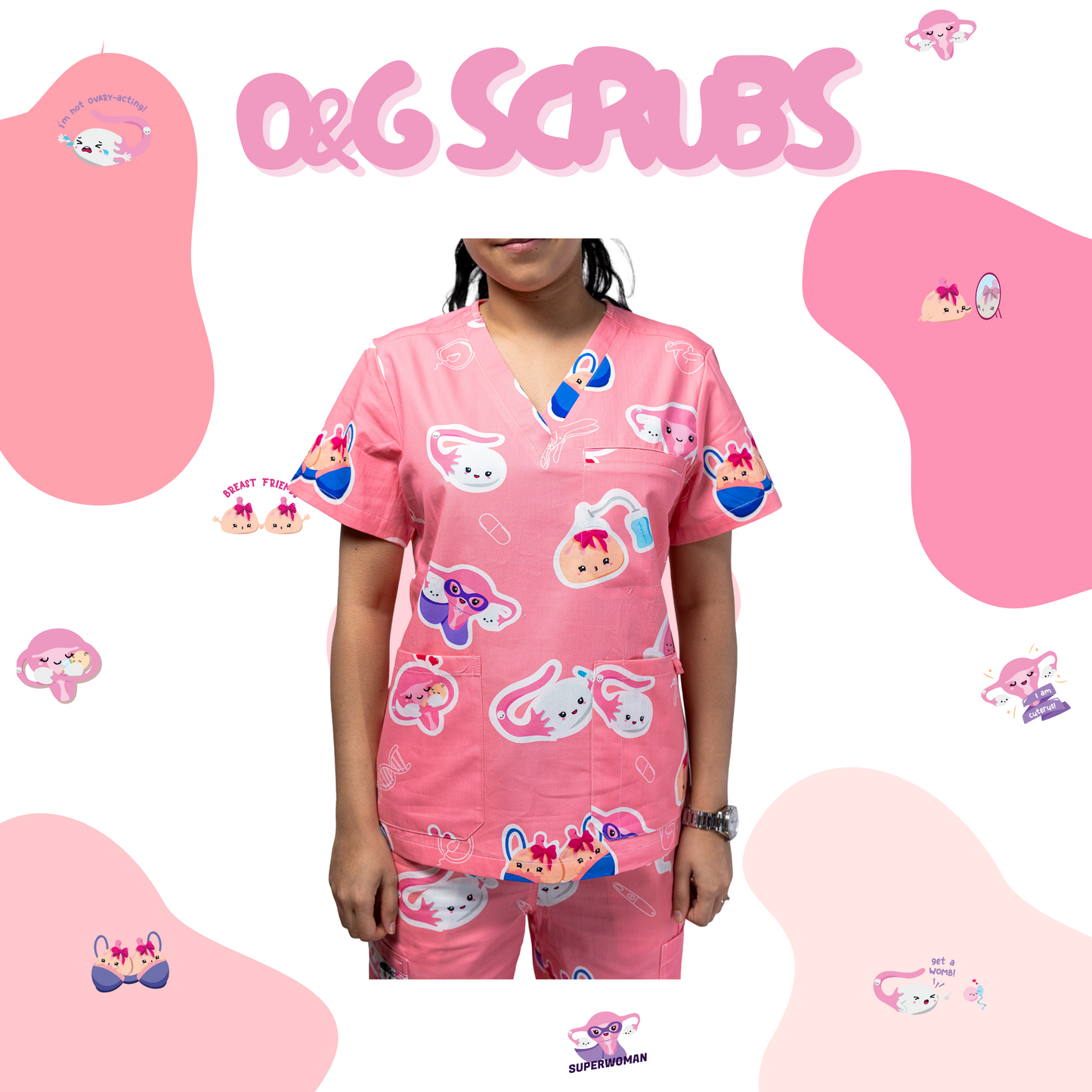 O&G Organ Scrub Top