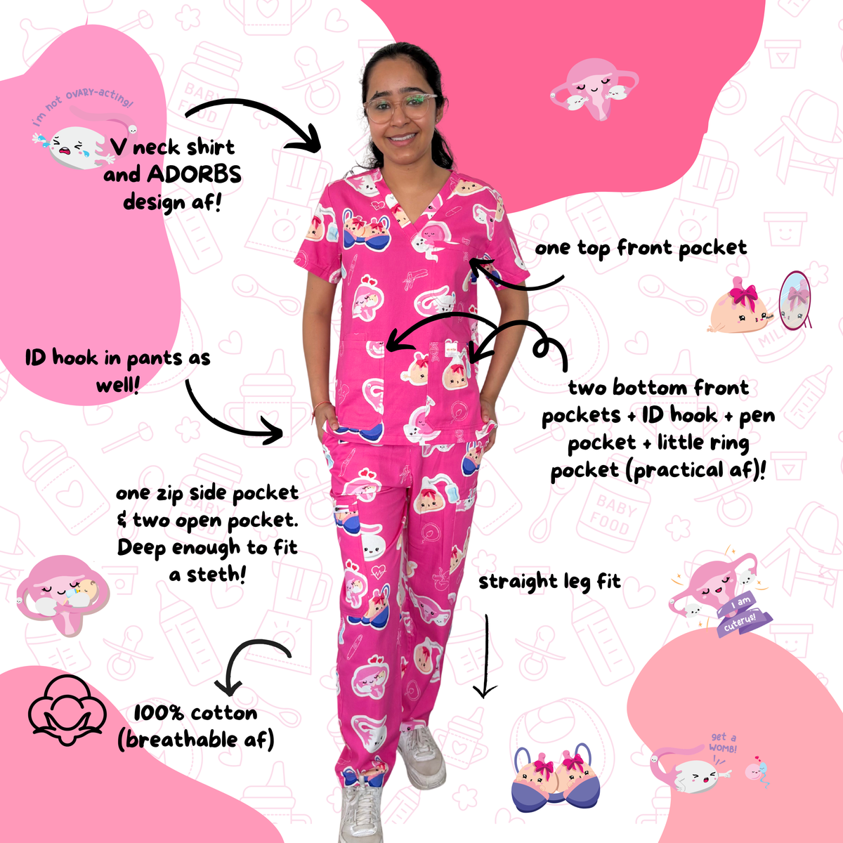V2 O&G Scrub Top
