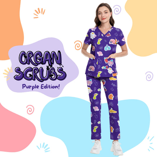Purple Organ Scrub Set