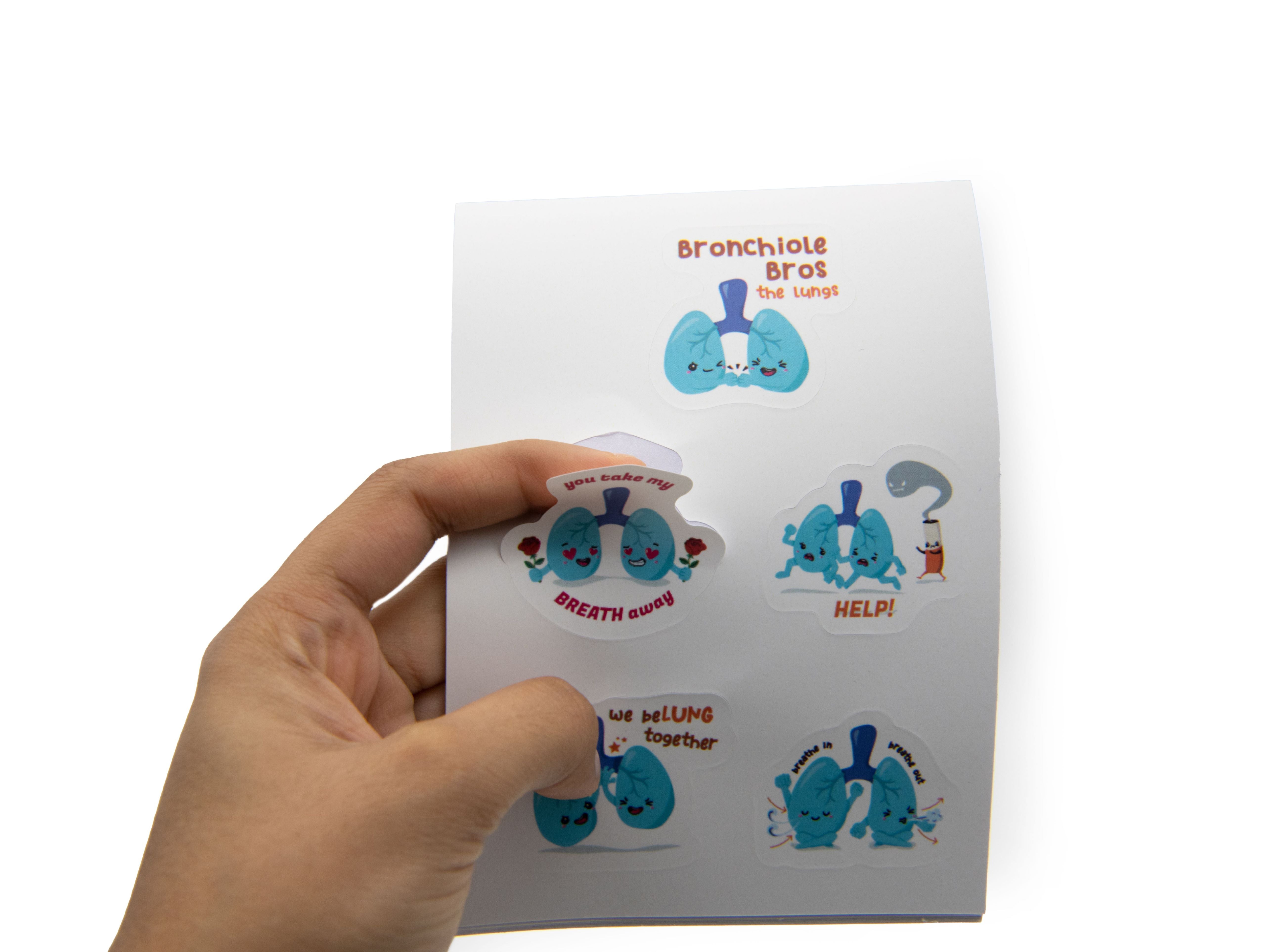 Bronchiole Bros the Lungs Stickers