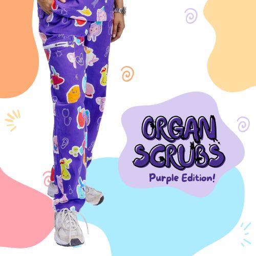 V2 Purple Organ Scrub Pants