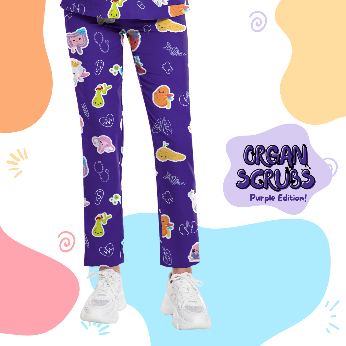 Purple Organ Scrub Pant