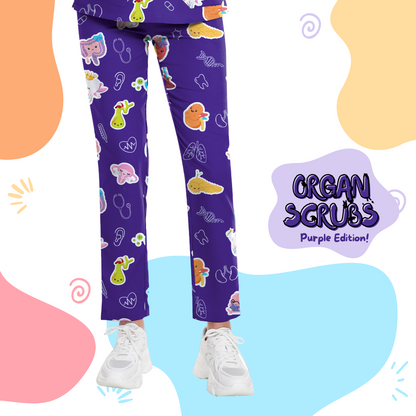 Purple Organ Scrub Pant
