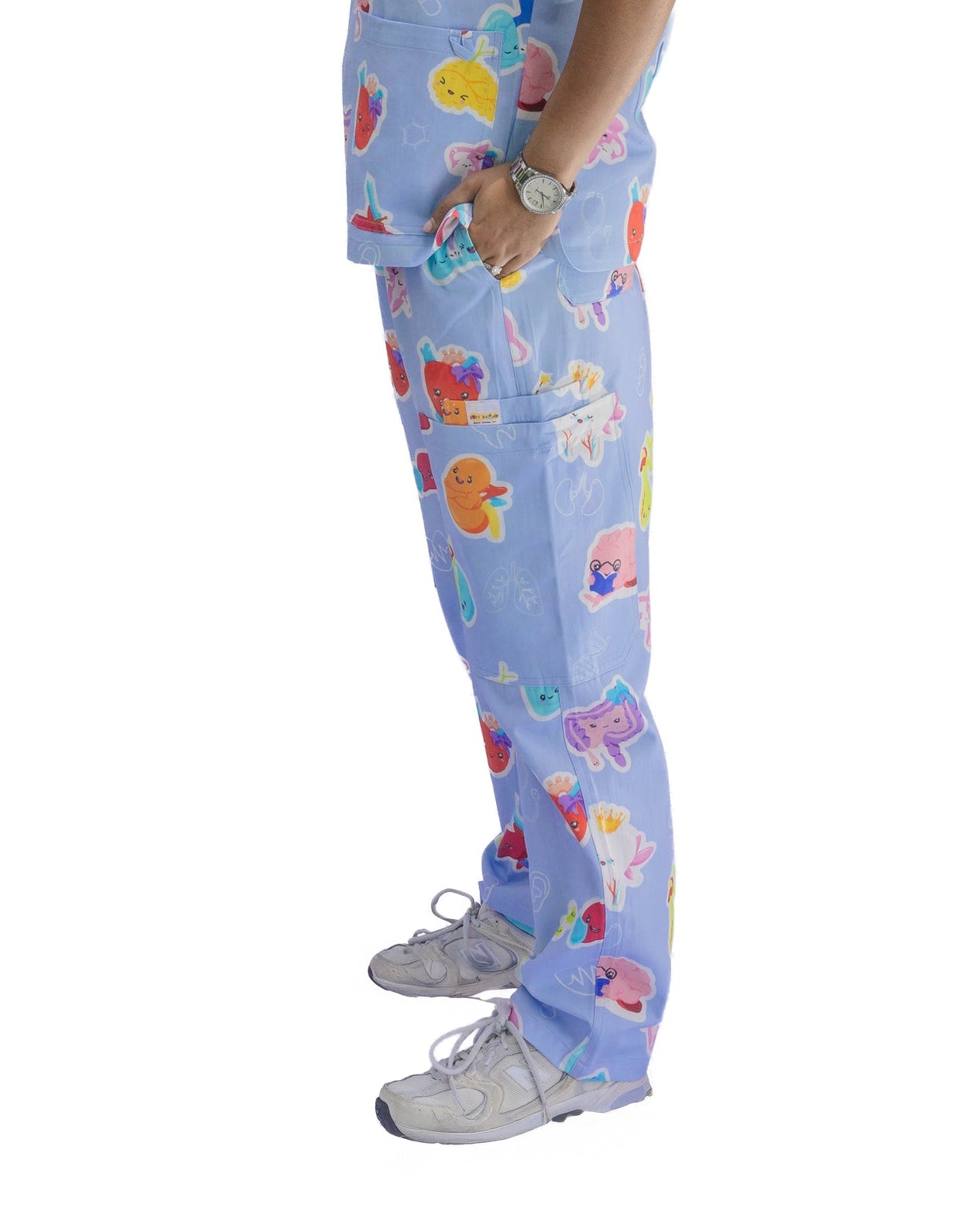 V2 Signature Blue Organ Scrub Pants