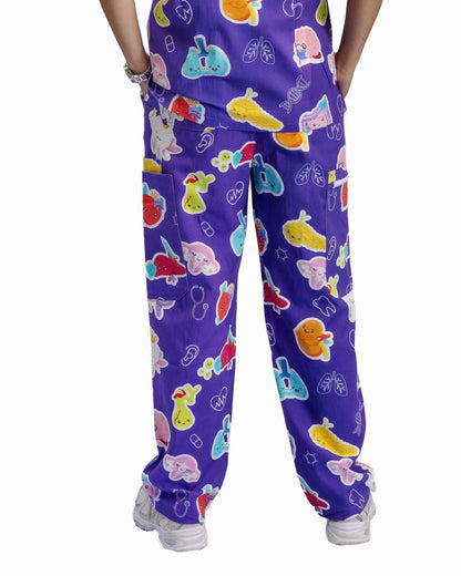 V2 Purple Organ Scrub Pants