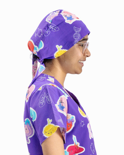 Purple Organ Scrub Cap