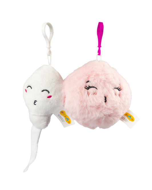 Ovie the Egg & Zoomie the Sperm Keychain Set